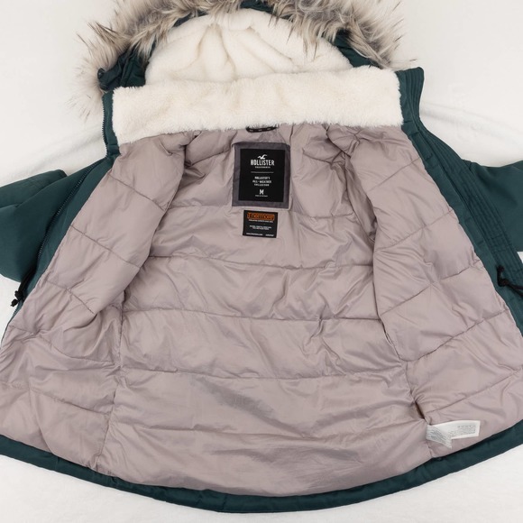 Hollister by Abercrombie & Fitch Thermore Anorak Jacket Women's Medium Green - Picture 10 of 16